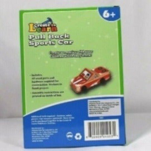 Create & Learn Pull Back Sports Car Toy New