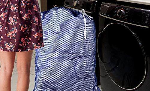 Commercial Mesh Laundry Bag - Sturdy Mesh Material with Drawstring Closure.