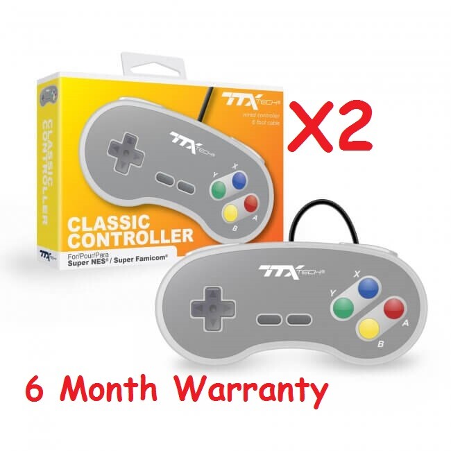 2 New Super Nintendo SNES System Console Replacement Controller 6FT TTX