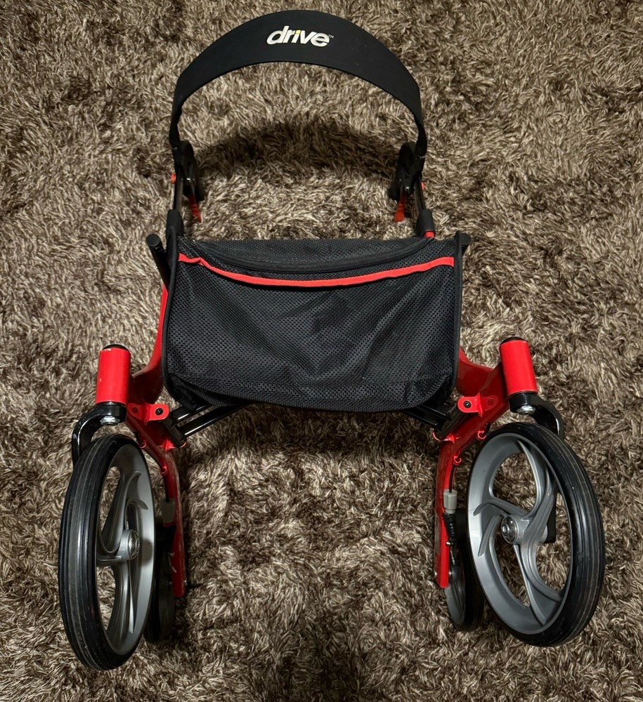 Drive, Nitro Euro Style Rollator Rolling Walker, Fire Engine Red