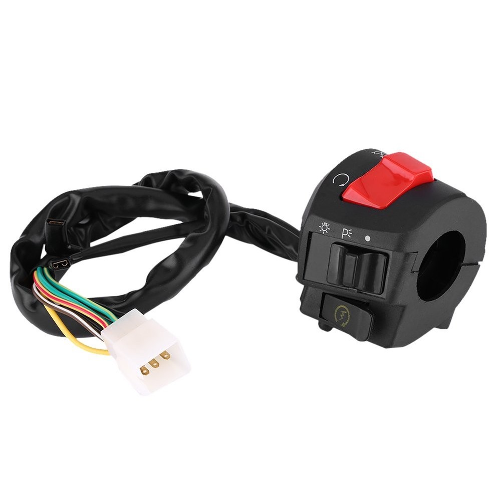 Qiilu 2Pcs Motorcycle Handlebar Switch Set – 7/8 Inch Push Button Black