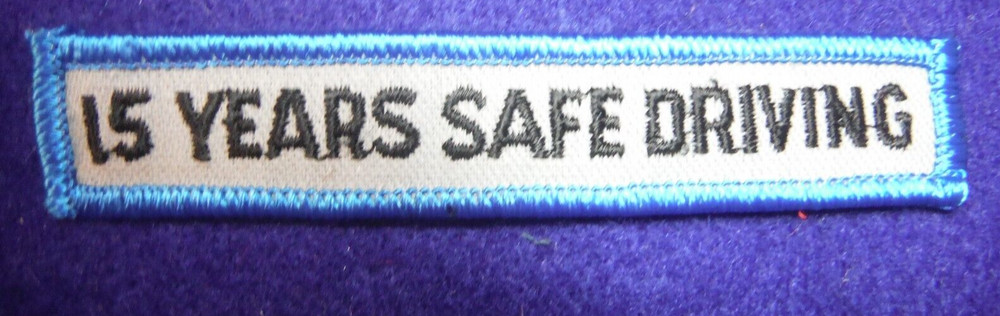 15 years safe driving rocker patch-vintage