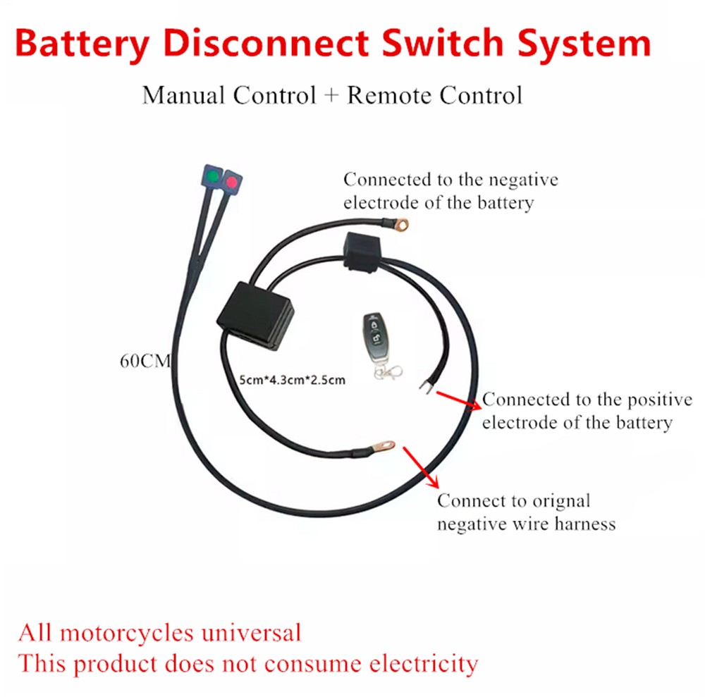 Universal Wireless Remote Control Motorcycle Battery Disconnect Cut Off Isolator