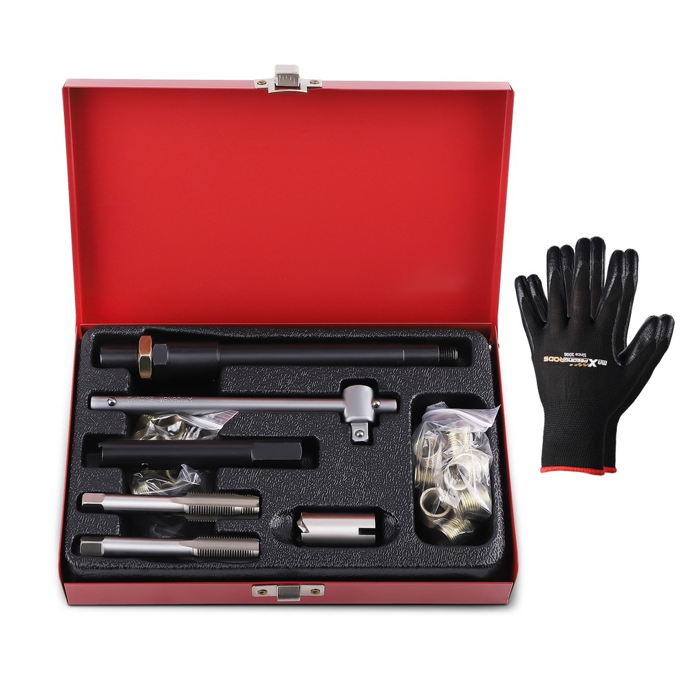 26pc 14mm Spark Plug Thread Tool Set - Fix Stripped Holes in Engine Blocks