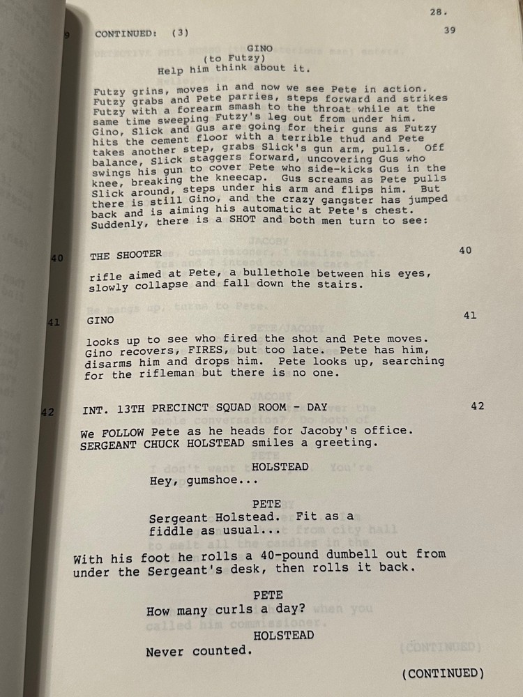 PETER GUNN SCREENPLAY SCRIPT ORIGINAL BLAKE EDWARDS PETER STRAUSS