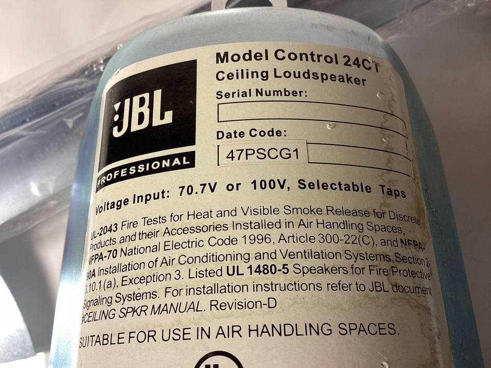 (2) JBL Control 24CT Ceiling Loudspeaker Professional PA Background Music System