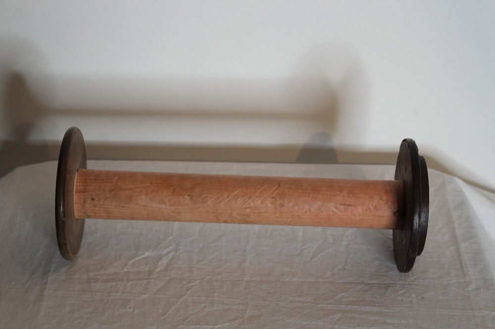 Industrial Textile Yarn Thread Spool Spindle Candlestick Holder #2 Folk Art