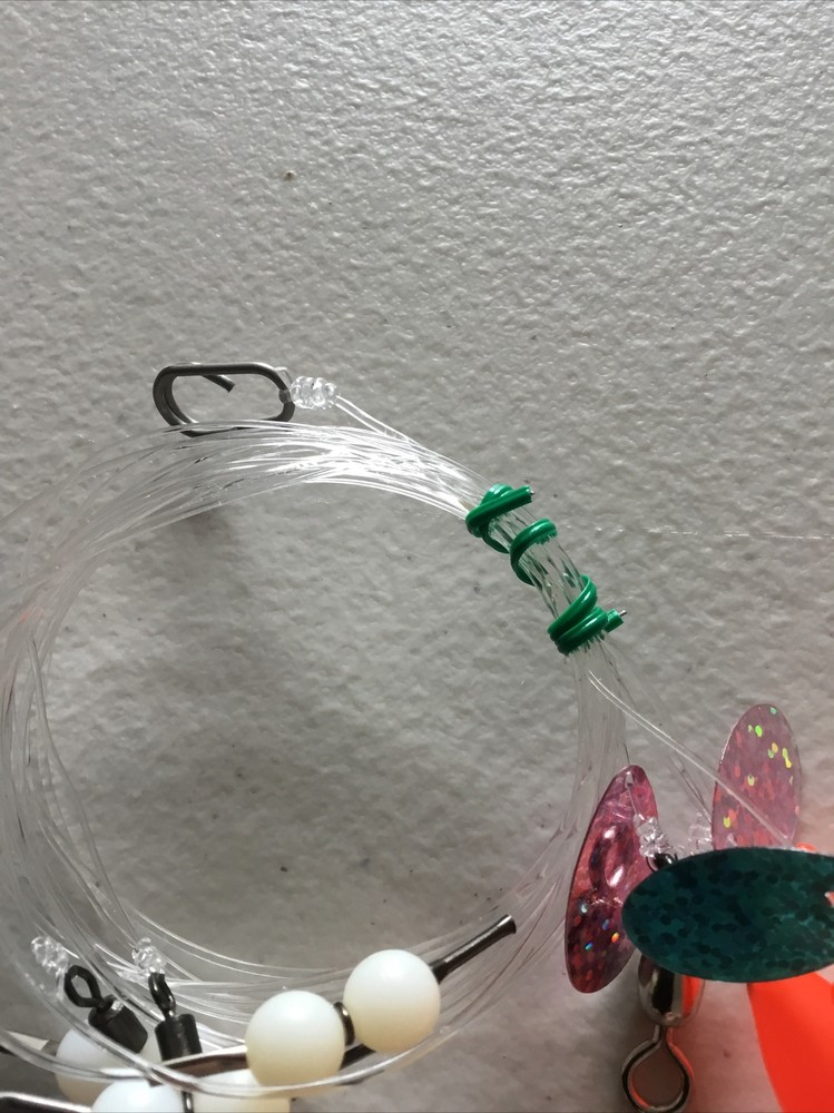 Deep Sea Cod Pollock 3 Hook Flapper Rig 6/0Hooks 12cm Orange Muppet Lures