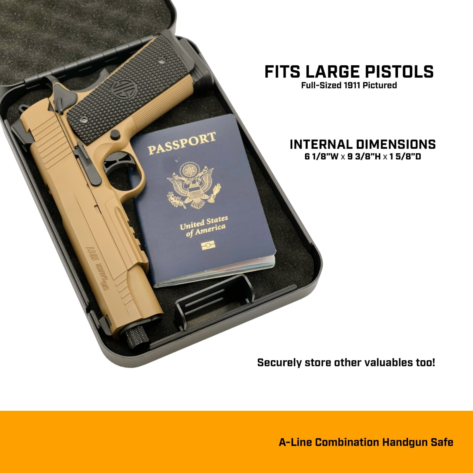 "Roscoe Box" Small Pistol Gun Storage Safe Don't Tread on Me Firearm Safety Box