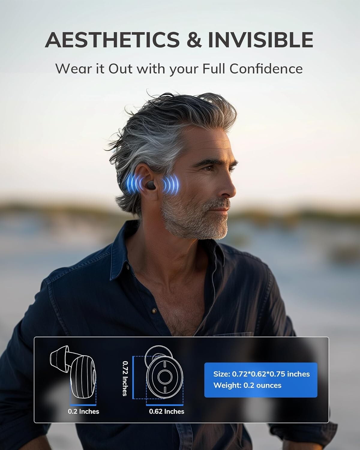 Pair Rechargeable Digital Invisible Hearing Aids Sound Voice Amplifier Mini ITE