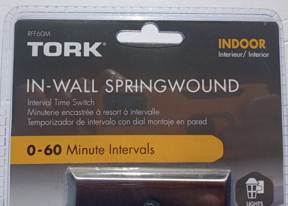 Tork In-Wall Interval Timer Switch Stainless Steel Spring Wound RFF60M Silver
