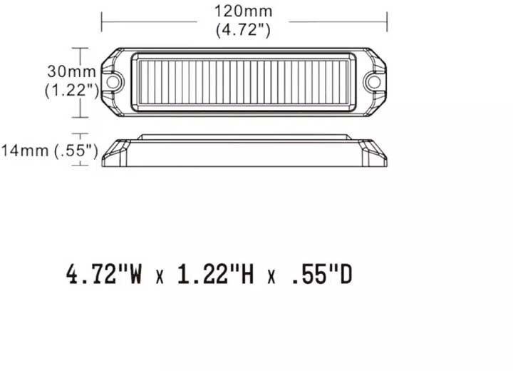 Arc Lighting BB6110A 4" BUILTBRIGHT Work Bar Strobe 4 Slim Light Surface Amber