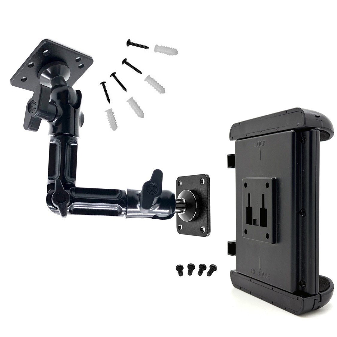 CHARGERCITY XT Heavy Duty Tablet ELD Aluminum Mount and AMPS Drill Base for iPad