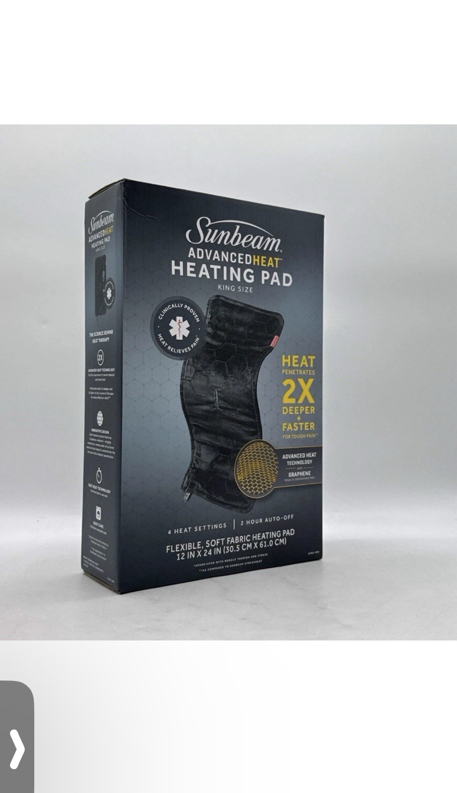 Sunbeam Advanced Heat Heating Pad 4 Heat Settings King Size