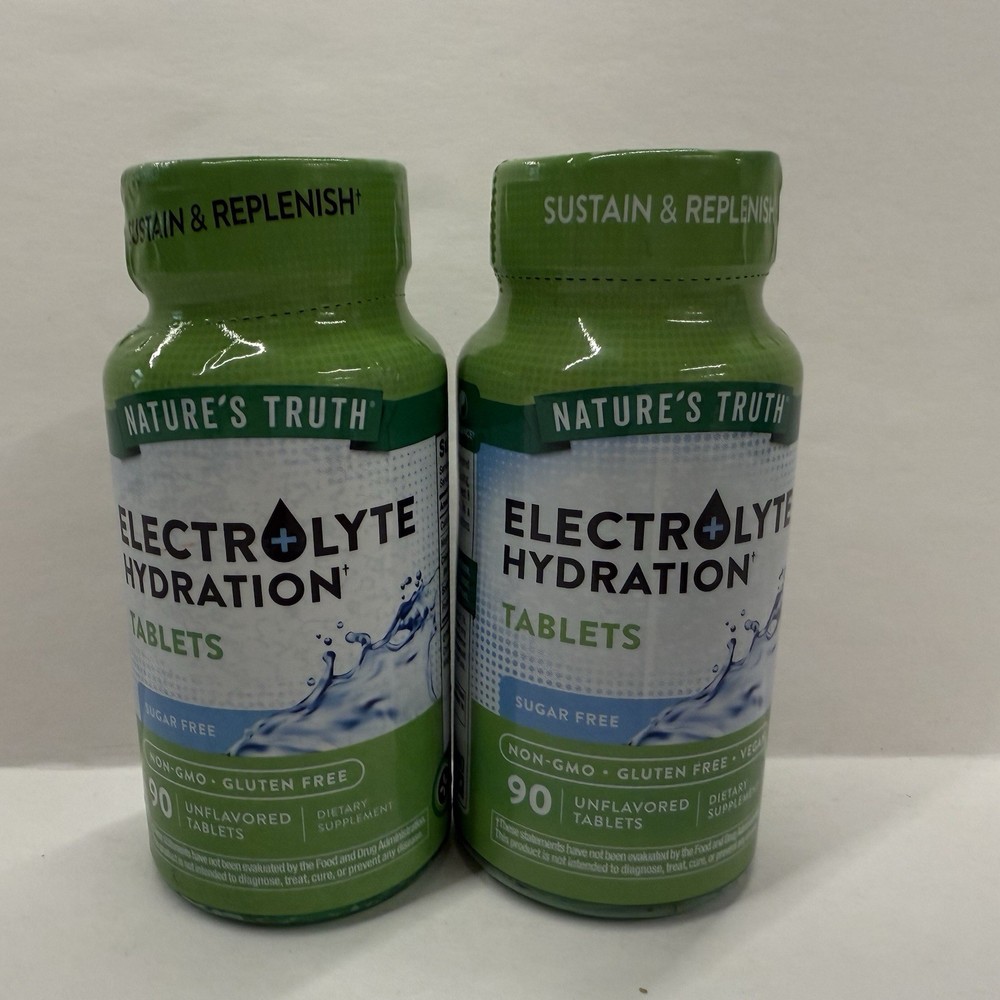 Natures Truth Electrolyte Hydration Tablets 2 bottles X 90 tablets