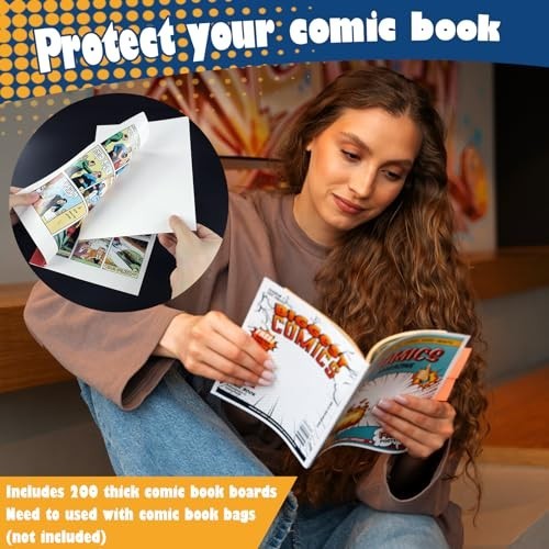 200 Comic Book Boards - Thick & Durable Regular Size Backing Boards, 200PCS