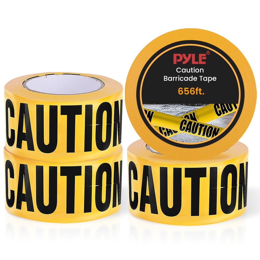 Pyle 4 Pieces Yellow Caution Tape Set