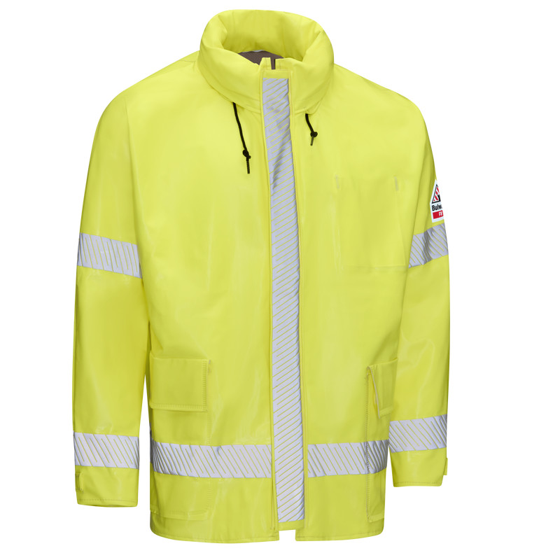 Yellow Bulwark JXN6YE Men's FR Hi-Visibility Flame Resistant Rain Jacket X-Large