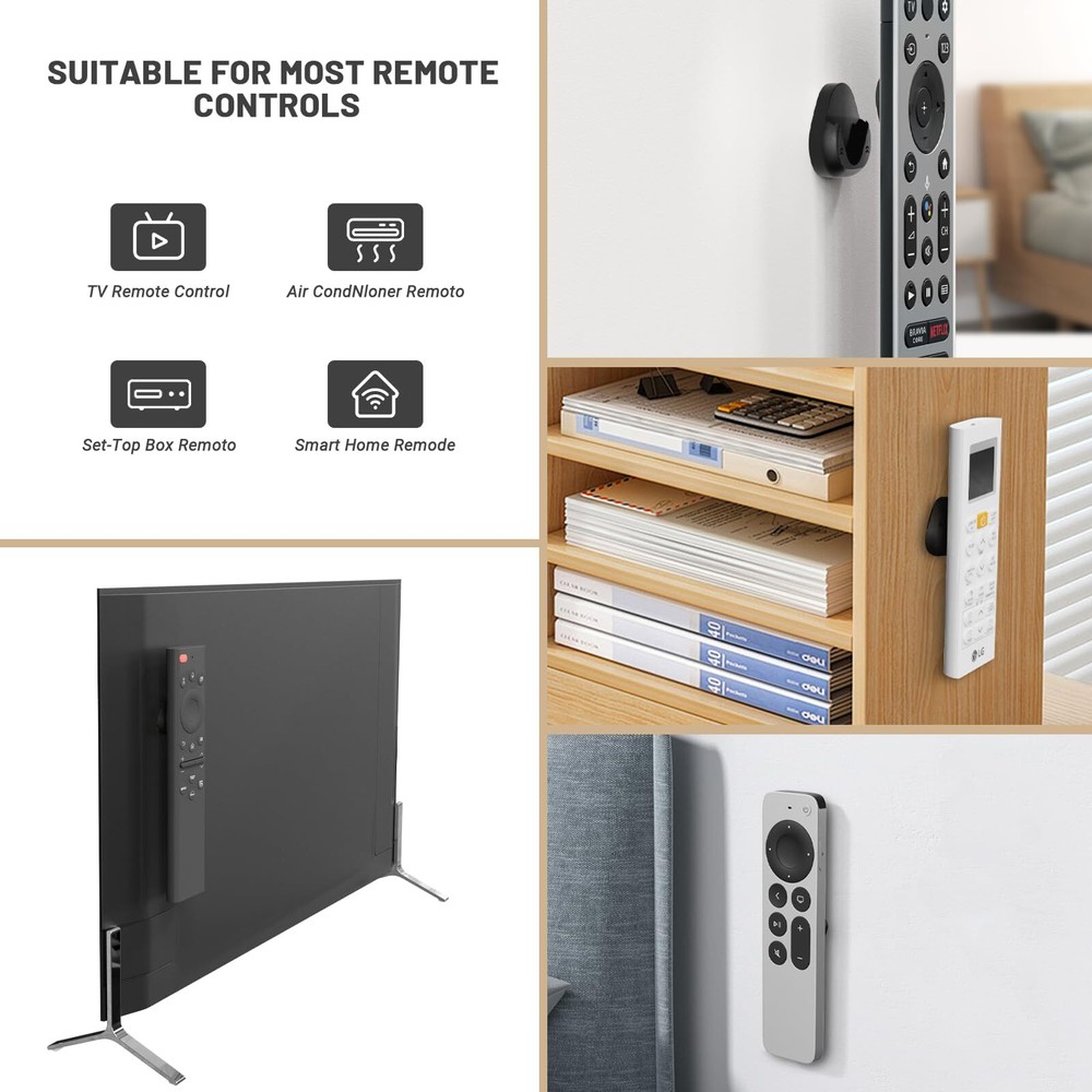 6 Set Self Adhesive Wall Mount Controller Hook Remote Control Holder