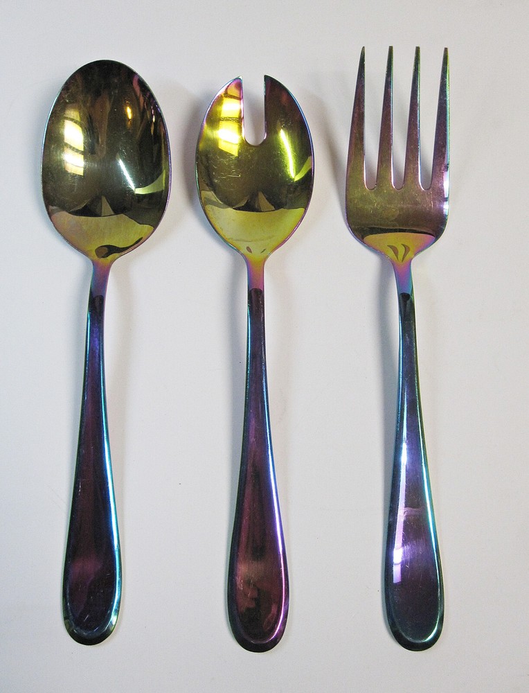 Cambridge CELESTE RAINBOW 3-PC Serving Set Stainless Spoons Fork