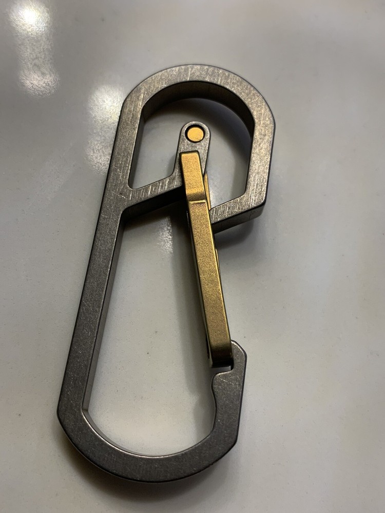 Titanium Carabiner Snap Spring Hook Clip, EDC Keychain, Key Ring, Gold Anodized