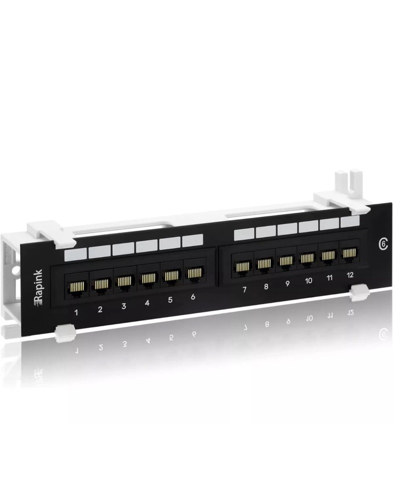 Rapink Patch Panel 12 Port Cat6 10G Support
