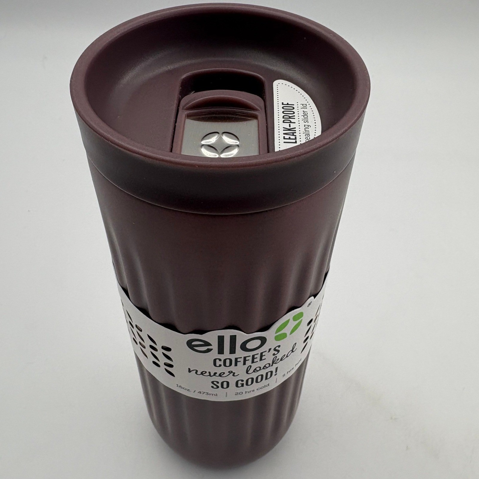 Ello Vera Travel Mug Vacuum Insulated Stainless Steel Mocha 16oz New