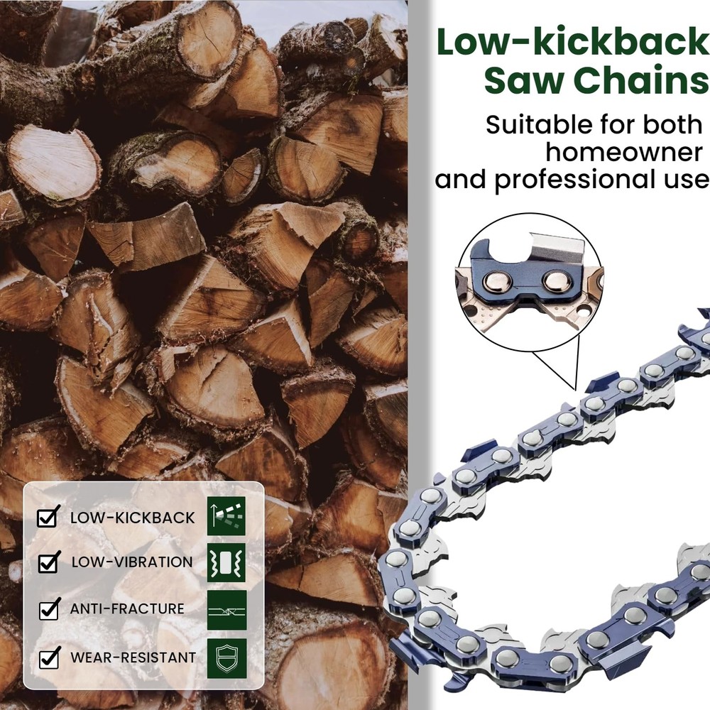 New 14" Chainsaw Chain 3/8"LP .043" 52DL Semi-Chisel Low-Kickback Replace Oregon