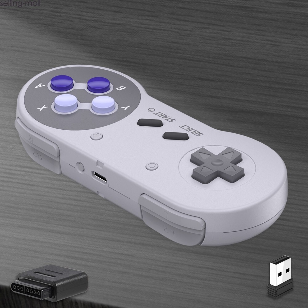 2.4G Wireless Controller for Super Nintendo Entertainment System PC Switch 1/2