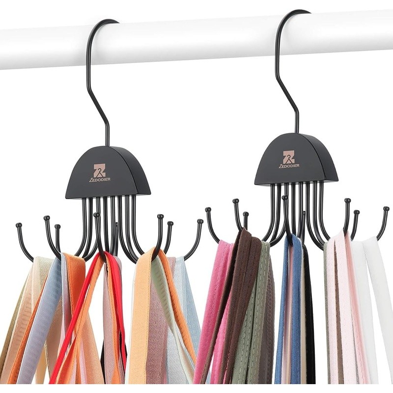 Tank Top Bra Hanger Set Space Saving 48 Capacity Rotating Hooks Storage Solution