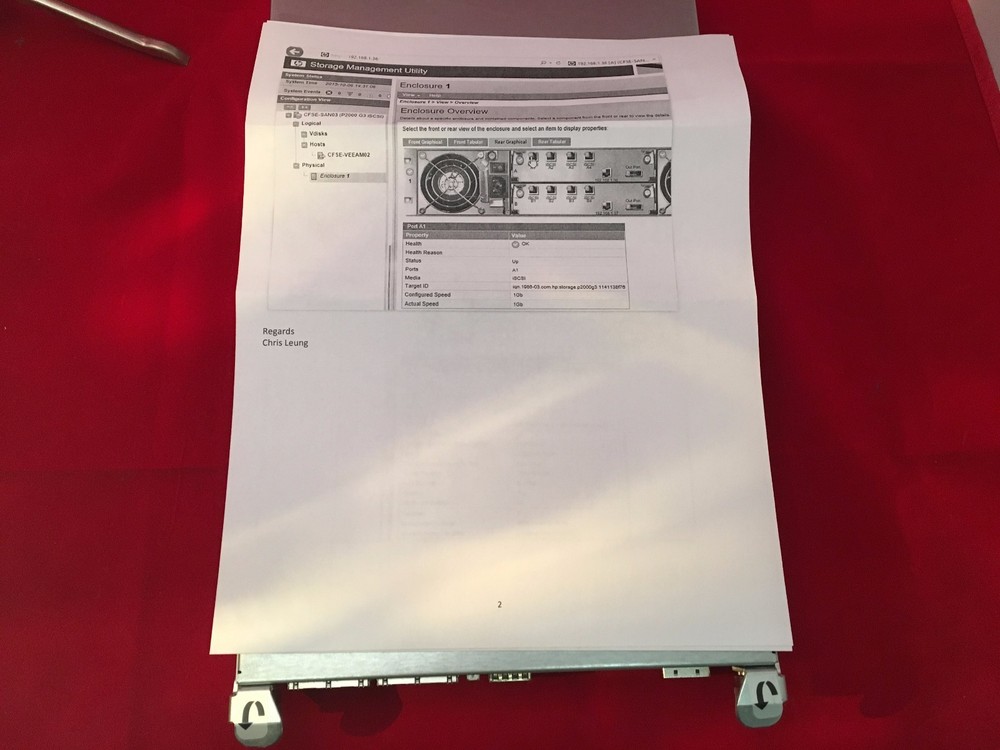 AJ798A 490092-001 HP MSA2300fc MODULAR SMART ARRAY CONTROLLER HPE RENEW PULL****