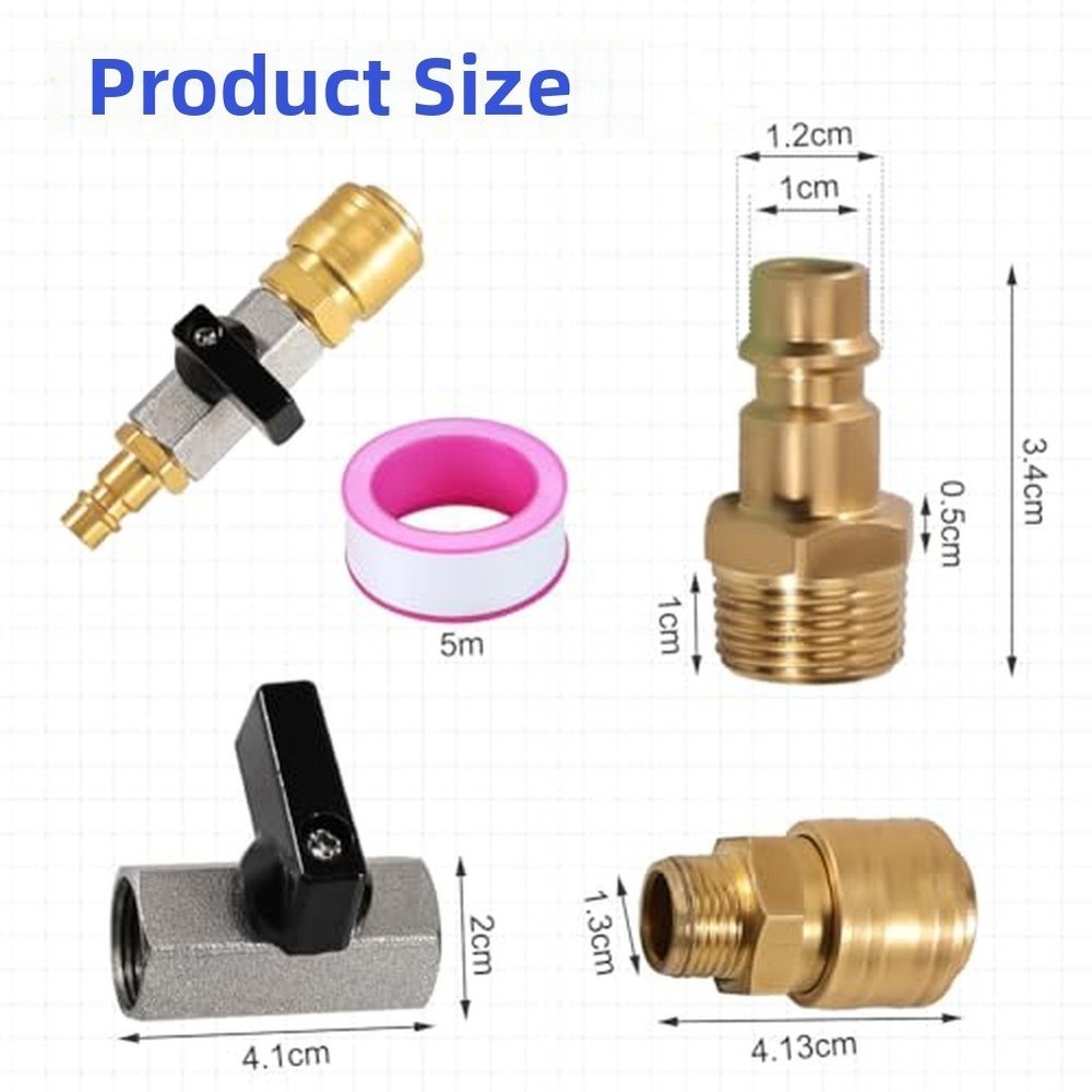 Air Compressor Hose Connector 14 Inch Brass With Fast Release Coupling