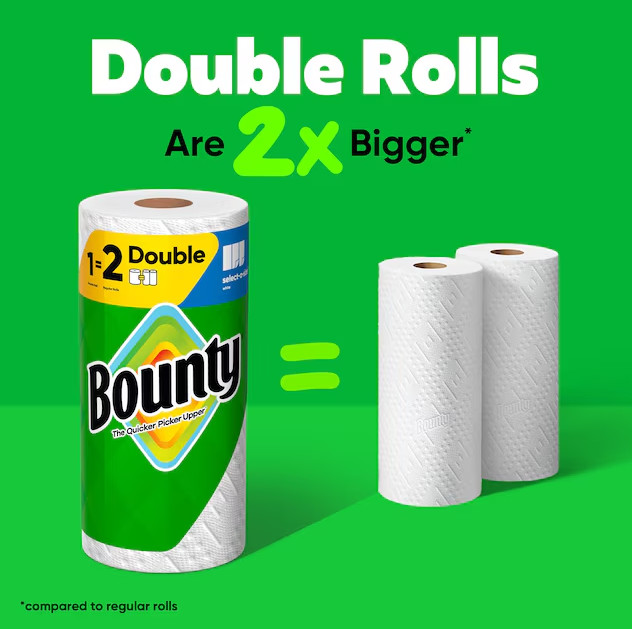 Bounty Double Plus 12 -Count Select-a-size Paper Towels