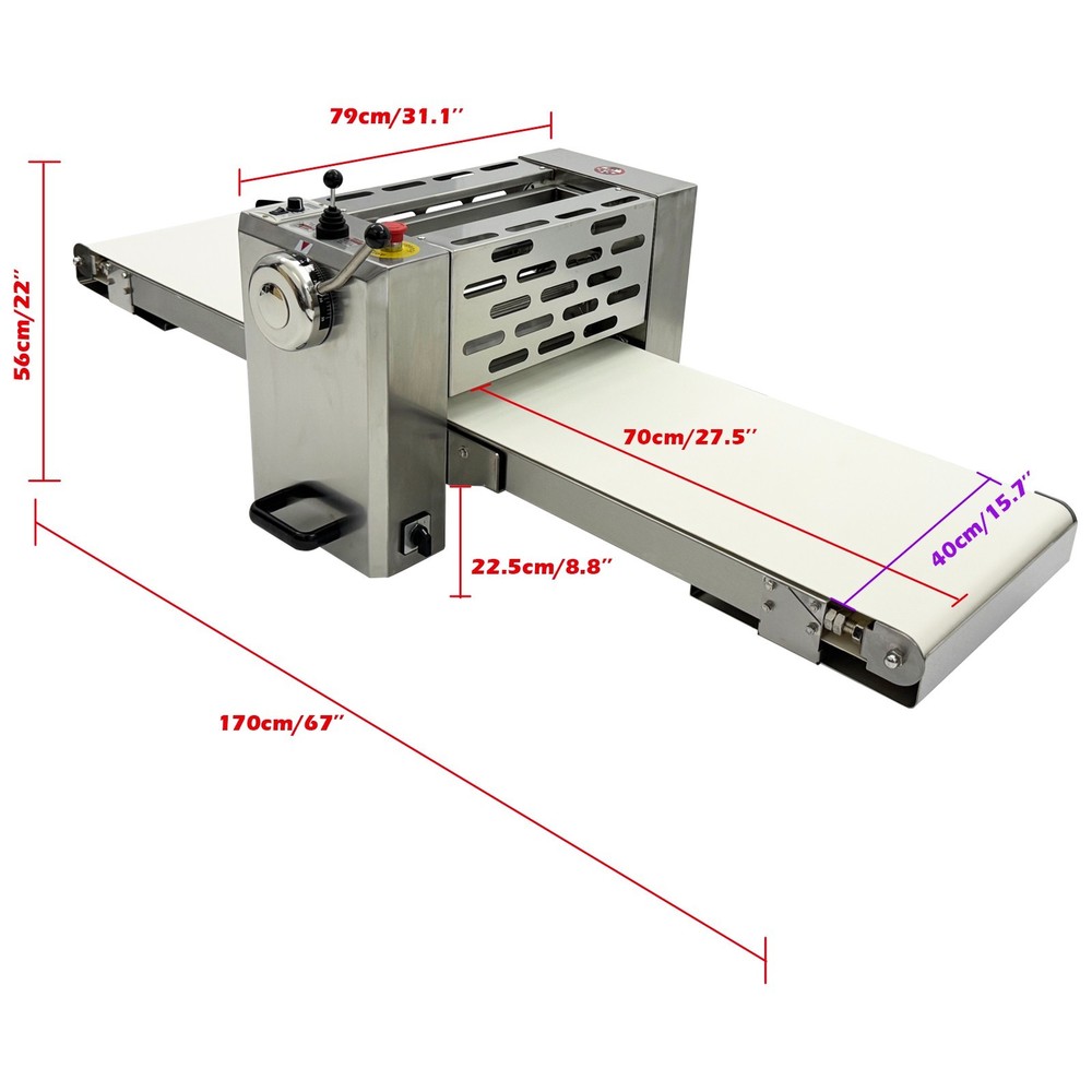 110V Desktop Foldable Dough Sheeter Dough Pressing Machine Puff Pastry Machine