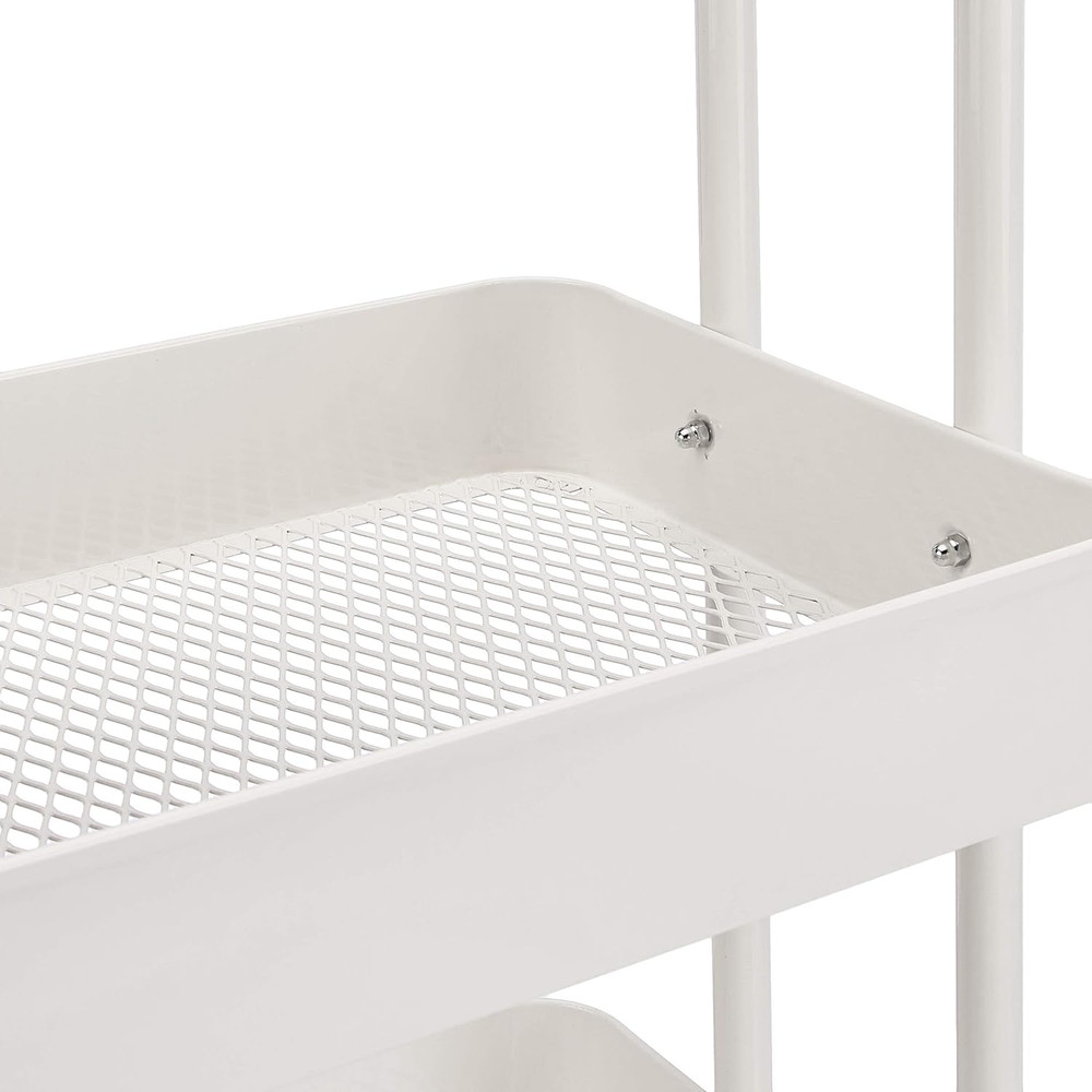 3-Tier Rolling Utility Cart, Storage Organizer, Lockable Wheels, Multifunctional