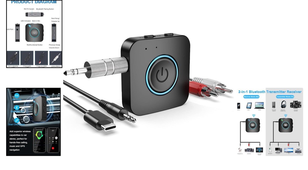 High-Fidelity Bluetooth Transmitter/Receiver - Dual Device Connectivity
