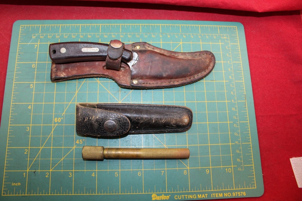 Schrade Old Timer 152 Knife & EZ Lap Diamond Sharpener W/ Sheaths