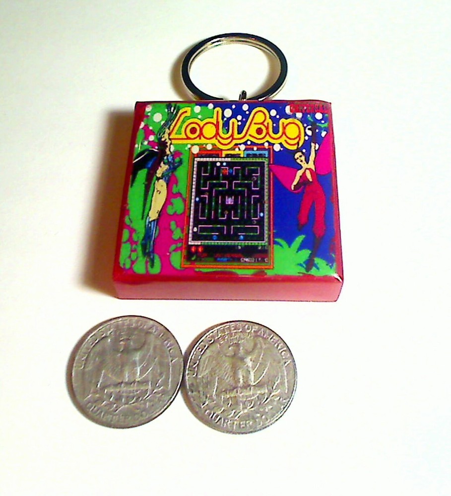 Lady Bug Arcade Coin Door accessory Keychain