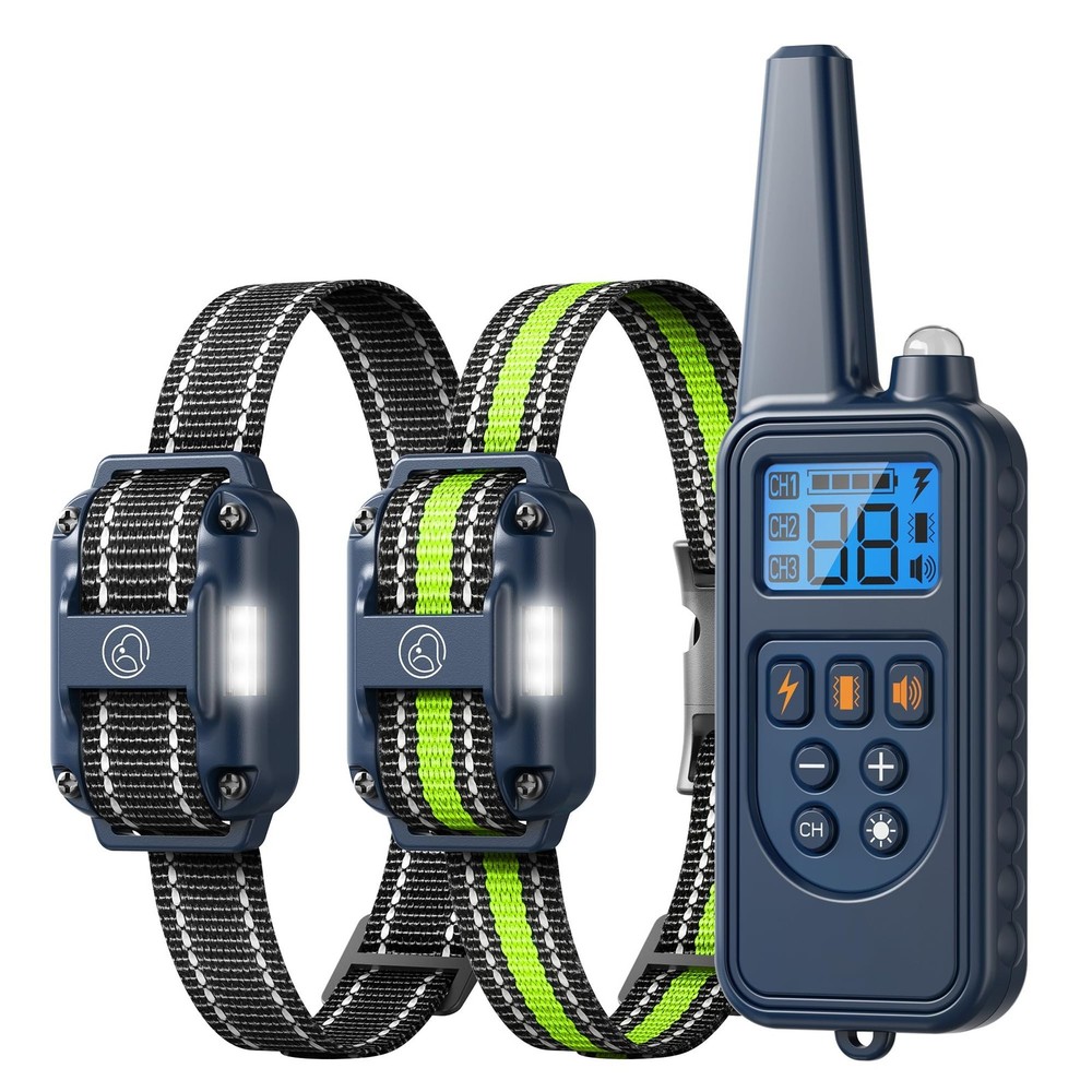 Dog Training Collar, Rechargeable e-Collars for Dogs Training with Beep, Vibr...