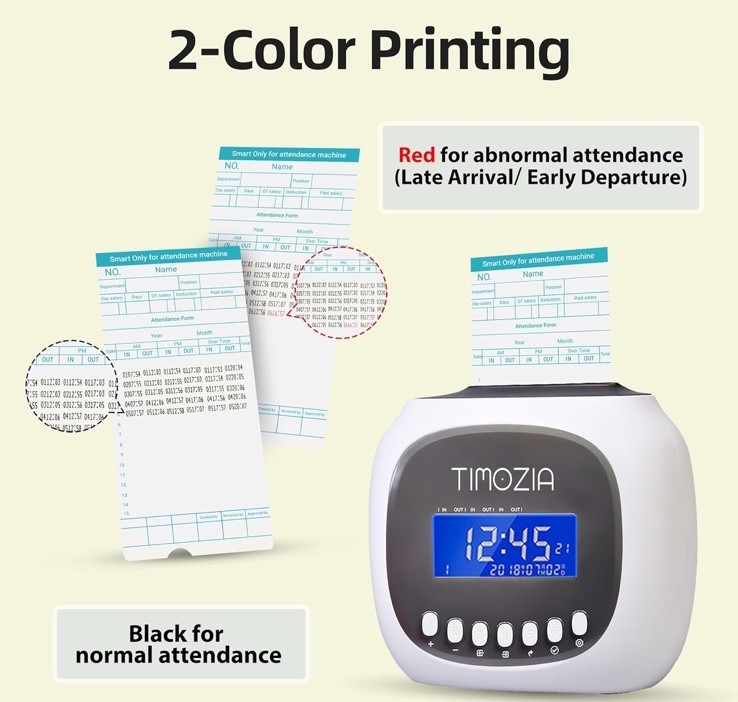 TIMOZIA Time Clock Passcode Align Time Card Machine Card Packs NO INK INCLUDED