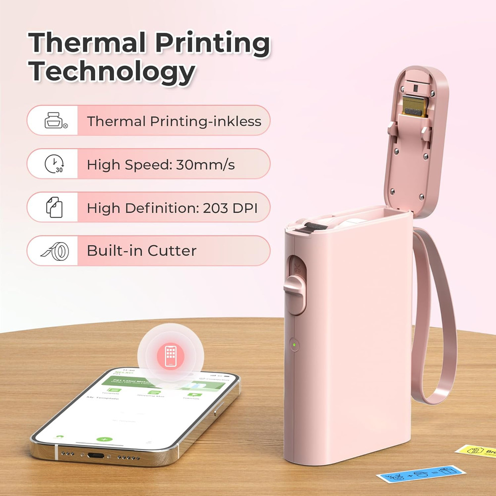 Label Maker Machine with Tape, P21 Bluetooth Label Printer, Wireless Mini Label