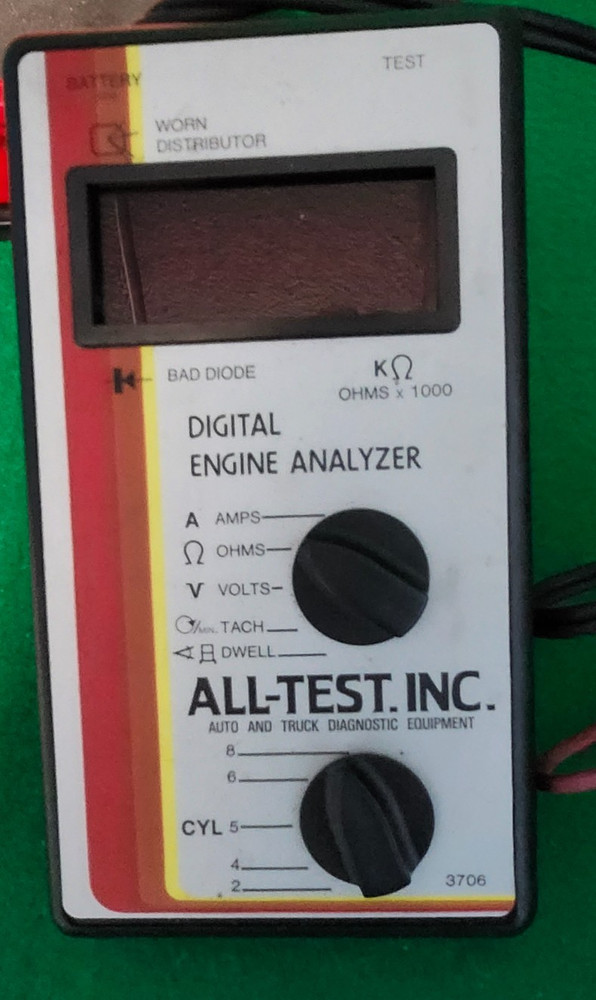 VINTAGE Alltest Digital Engine Analyzer 3706 W/ Red Case Diagnostic Machine Tool