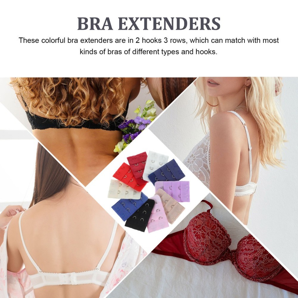 20pcs Bra Hook Extension Strap Bra Extender 3 Hooks 2 Rows Adjustable Length