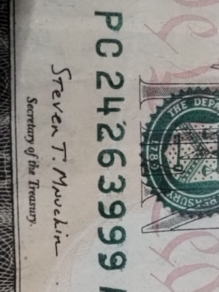 $10 2017A ERROR Over Inked BOTH Serial Numbers & Ink Transfer Reverse (Lot4055)