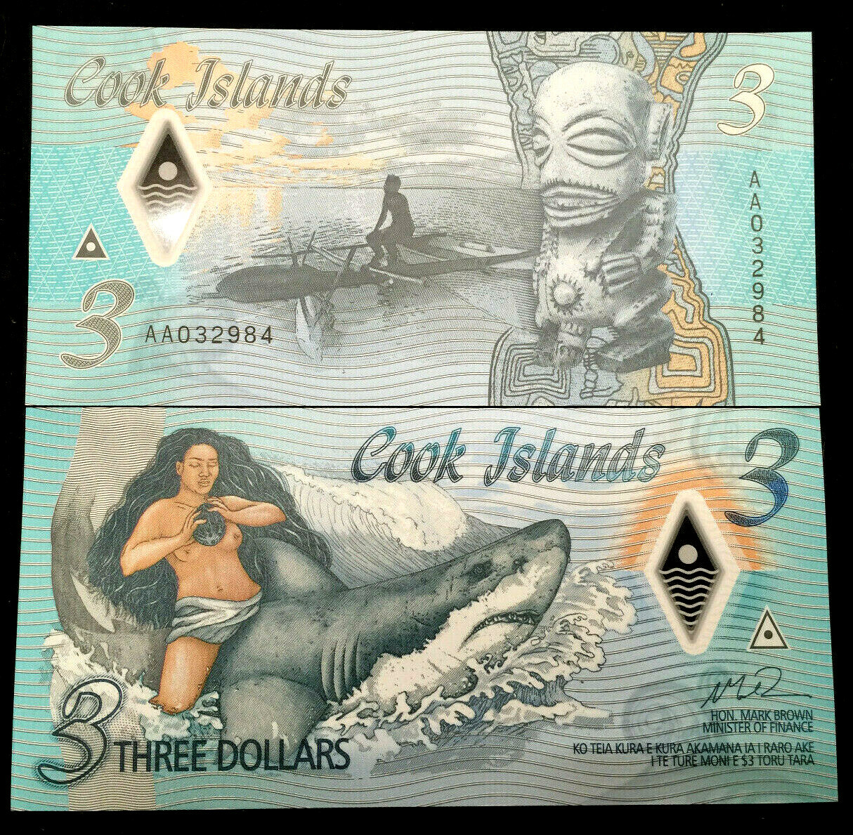 COOK ISLANDS 3 Dollars Polymer 2021 World Paper Money UNC Currency