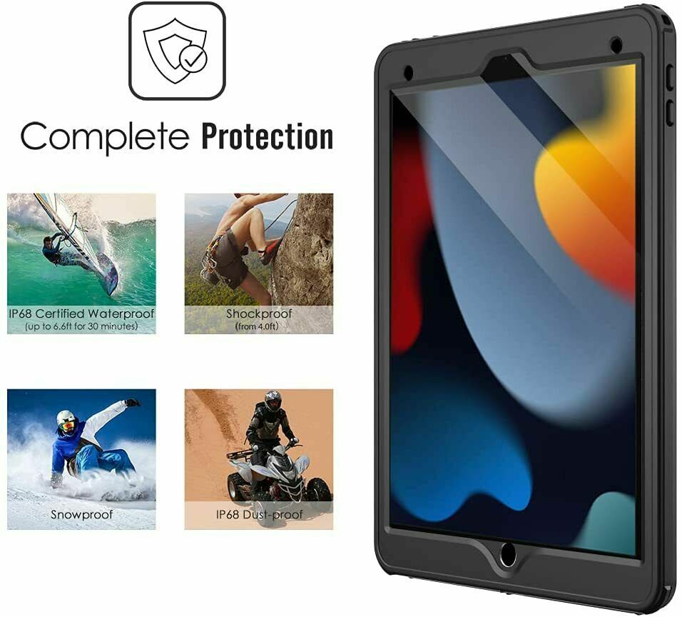 For iPad 9th/8th 7th Gen Case 10.2" Waterproof IP68 Dust-proof Full Coverage