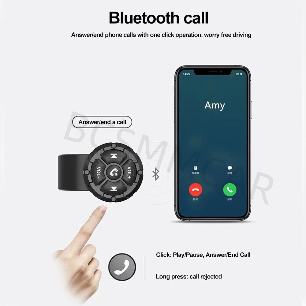 Motorcycle Wireless Bluetooth 5.3 Remote Control Media Controller Waterproof