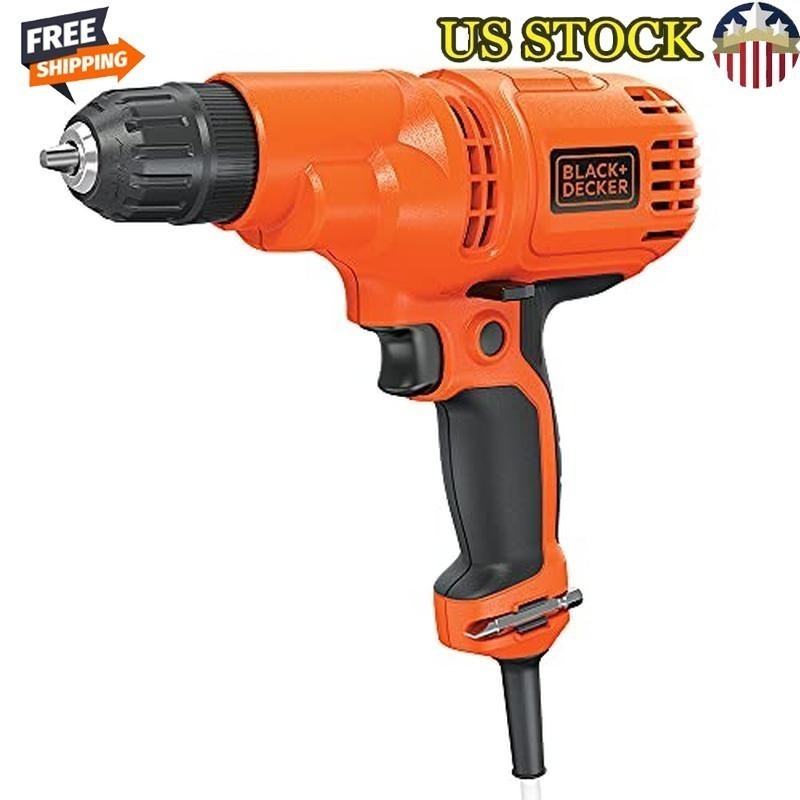 Powerful Corded Drill 5.5Amp Variable Speed Compact Onboard Bit Storage Electric