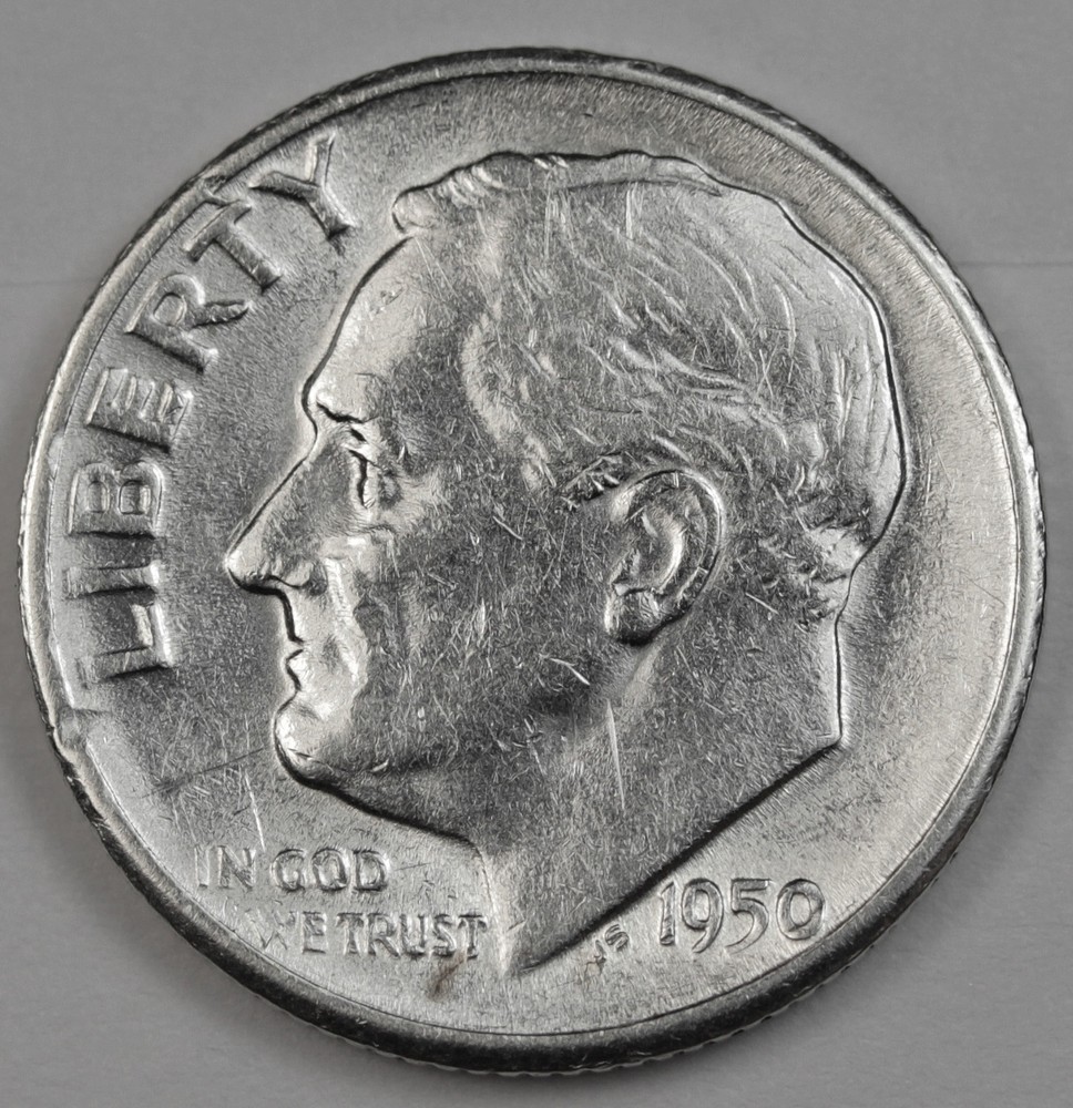 1950-s Roosevelt Dime.  High Grade. (Inventory A)
