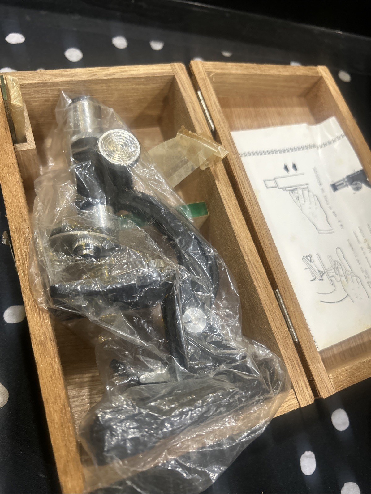 Vintage Y.K.S Microsope With Wood Box Made In Japan